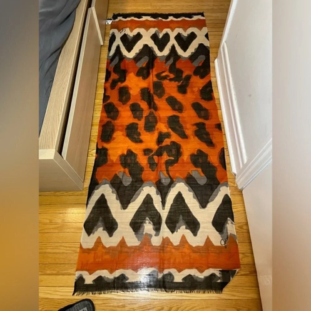 NWT Solar Company Multiple Colors 100% Wool Shawl Scarf